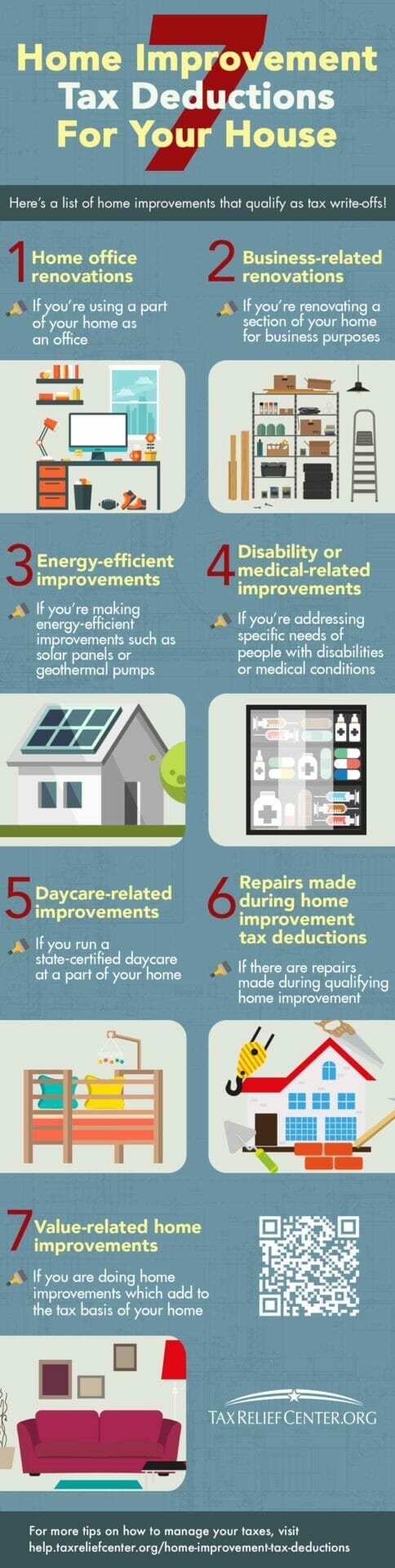 7 Home Improvement Tax Deductions for Your House [INFOGRAPHIC] | https://help.taxreliefcenter.org/home-improvement-tax-deductions/