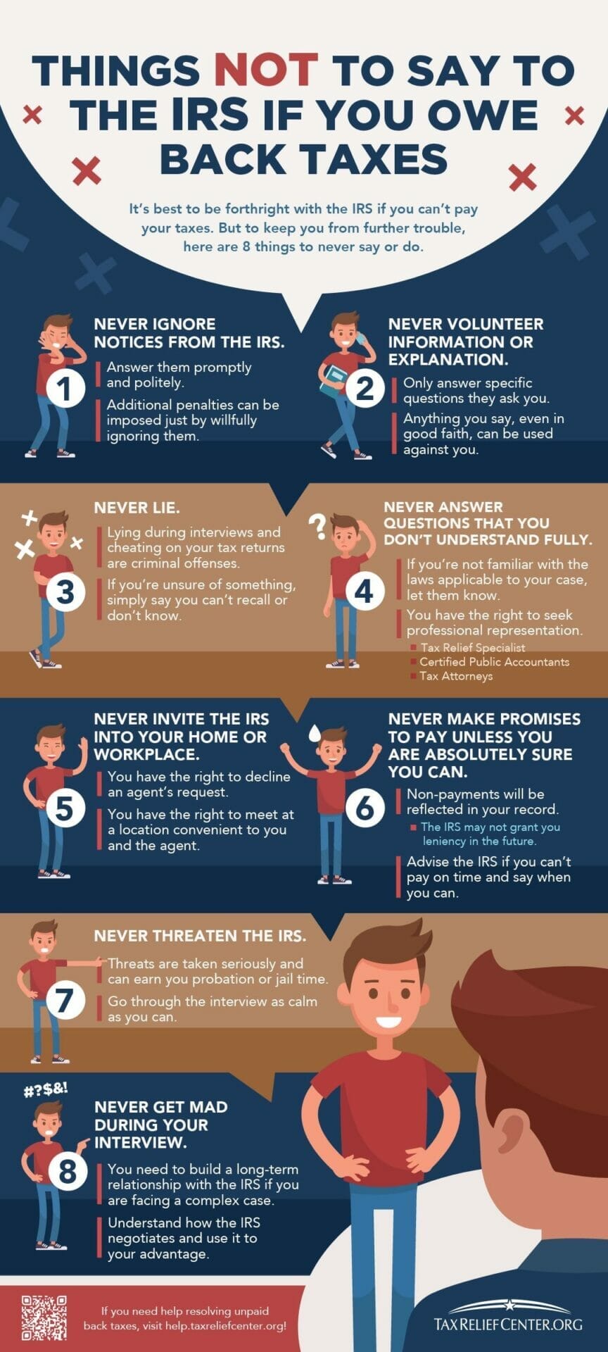 infographic | Things NOT To Say To The IRS If You Owe Back Taxes